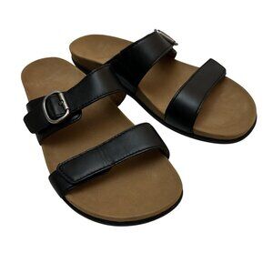 Dansko Shoes Womens Size 38 Leather Double Strap Slide Sandals Comfort Buckle